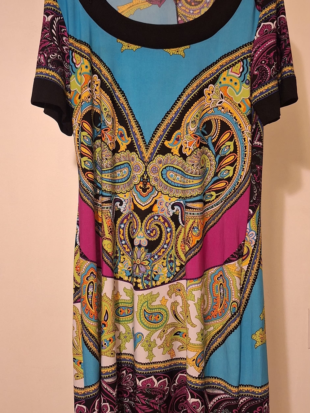 Tiana B. Paisley Tunic in Turquoise, Magenta & Yellow